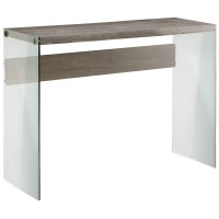 Monarch Specialties , Console Sofa Table, Tempered Glass, Dark Taupe, 44L