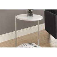 Monarch Metal Accent Table, White/Chrome