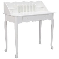 Monarch Specialties , Traditional Desk, Solid Wood, Antique White, 36L