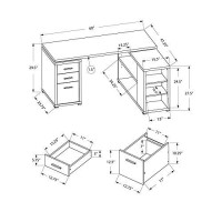 Monarch Specialties Hollow-Core Left Or Right Facing Corner Desk, Dark Taupe