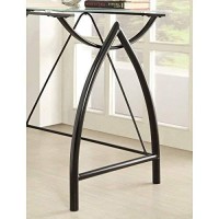 Osp Home Furnishings Newport L-Shaped Computer Desk With Frosted Tempered Glass Top And Black Powder Coated Steel Frame (Nwp25L-Bk)