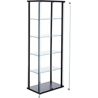 Coaster 5-Shelf Glass Curio Cabinet Black And Clear