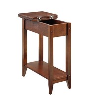Convenience Concepts American Heritage Flip Top End Table With Shelf, Espresso