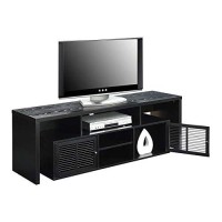 Convenience Concepts Lexington 65 Inch Tv Stand With Storage Cabinets And Shelves, Black