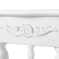 Accent Plus 34353 Carved White Side Table, Multicolor