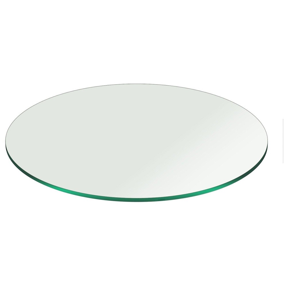 56 Inch Round Glass Table Top 3/8 Thick Pencil Polish Edge Tempered By Fab Glass And Mirror