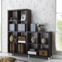 Baxton Studio Sunna Modern Cube Shelving Unit, Dark Brown