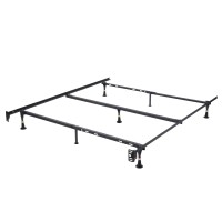 Heavy Duty 7-Leg Adjustable Metal Queen, Full, Full Xl, Twin, Twin Xl, Bed Frame With Center Support & Glides Only