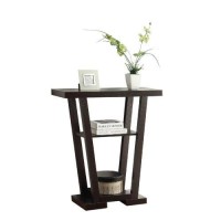 Convenience Concepts Newport V Console Table 31.5 - Modern Sofa Table With Storage Shelves, Narrow Entryway Hall Table For Living Room, Espresso