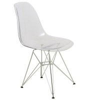 Leisuremod Carey Modern Eiffel Base Molded Dining Side Chair (Clear)