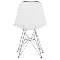 Leisuremod Carey Modern Eiffel Base Molded Dining Side Chair (Clear)
