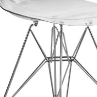 Leisuremod Carey Modern Eiffel Base Molded Dining Side Chair (Clear)