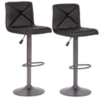 Bestoffice Bar Stools Barstools Bar Chairs Heigh Adjustable Swivel Stool With Back Set Of 2 Pu Leather Kitchen Counter Stools Dining Chairs