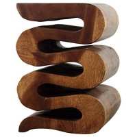 Haussmanna Wood Wave Verve Accent Snake Table 14X14X20 In H Walnut Oil