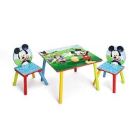 Delta Children Kids Table And Chair Set (2 Chairs Included) - Ideal For Arts & Crafts, Snack Time, Homeschooling, Homework & More, Greenguard Gold Certified, Disney Mickey Mouse