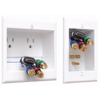 Powerbridge Two-Ck Dual Outlet Recessed In-Wall Cable Management System With Powerconnect For Wall-Mounted Flat Screen Led, Lcd, And Plasma Tvs