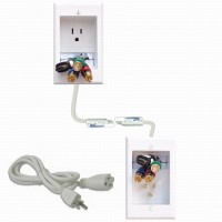 Powerbridge One-Ck Recessed In-Wall Cable Management System With Powerconnect For Wall-Mounted Flat Screen Led, Lcd, And Plasma Tvs, White