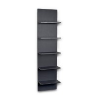 Danya B. Decorative Wall Mount Vertical Shelving Unit - Modern Column Shelves (Black)