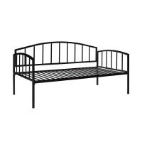 Dhp Ava Metal Daybed Frame With Round Arm Design, Fits Twin Size Mattress, Black
