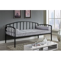 Dhp Ava Metal Daybed Frame With Round Arm Design, Fits Twin Size Mattress, Black