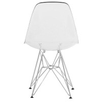 Leisuremod Carey Modern Eiffel Base Molded Side Chair Set Of 2 (Clear)