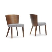 Baxton Studio Sparrow Wood Modern Dining Chair, Brown, Set Of 2, 20.62L X 22W X 31.25H