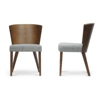 Baxton Studio Sparrow Wood Modern Dining Chair, Brown, Set Of 2, 20.62L X 22W X 31.25H