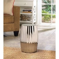 Home Locomotion Ceramic Silver Decorative Stool