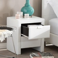 Baxton Studio Frey Upholstered Modern Nightstand, White