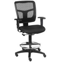 Lorell Ratchet Mesh Mid-Back Stool Chair 26 Height X 758 Width X 273 Length Black