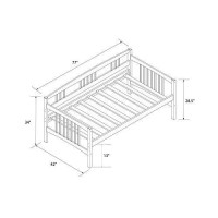 Dorel Living Kayden Daybed Solid Wood, Twin, Espresso