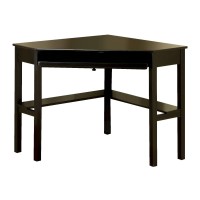 Furniture Of America Itelia Modern Corner Computer Desk, Black Finish