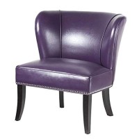 Madison Park Hilton Accent Chairs - Hardwood Plywood Wing Back Deep Seat-Bedroom Lounge Modern Classic Style Living Room Sofa Furniture Plum