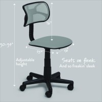 Urban Shop Swivel Mesh Desk Chair, Silver 21D X 21W X 33H In