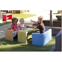Childrens Factory Adapta-Bench, Cf910-057 Almond, Kids Flexible Seating, Classroom, Preschool And Daycare Furniture, Indoor Or Outdoor Toddler Chairs