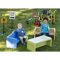 Childrens Factory Adapta-Bench, Cf910-055, Sky, Kids Flexible Seating, Classroom, Preschool And Daycare Furniture, Indoor Or Outdoor Toddler Chairs