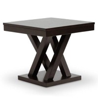 Baxton Studio Everdon Modern End Table, Dark Brown