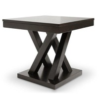 Baxton Studio Everdon Modern End Table, Dark Brown