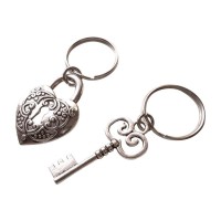 Large Key And Heart Lock Keychain Set - You'Ve Got The Key To My Heart; Couples Keychain Set