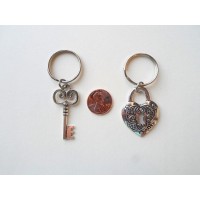 Large Key And Heart Lock Keychain Set - You'Ve Got The Key To My Heart; Couples Keychain Set