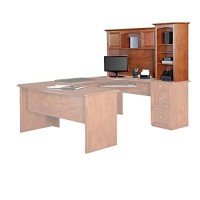 Realspace Broadstreet 65W Hutch For U-Shaped Desk, Maple