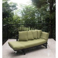 Outdoor Futon Convertible Sofa Daybed Deep Seating Adjustable Patio Furniture (Green)