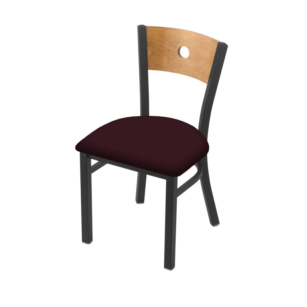 Holland Bar Stool Co. 630 Voltaire 18 Chair With Pewter Finish, Medium Back, And Canter Bordeaux Seat