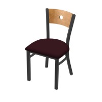 Holland Bar Stool Co. 630 Voltaire 18 Chair With Pewter Finish, Medium Back, And Canter Bordeaux Seat