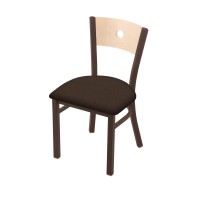Holland Bar Stool Co. 630 Voltaire 18 Chair With Bronze Finish, Natural Back, And Rein Coffee Seat