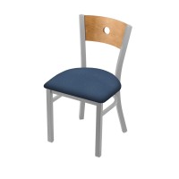 Holland Bar Stool Co. 630 Voltaire 18 Chair With Anodized Nickel Finish, Medium Back, And Rein Bay Seat
