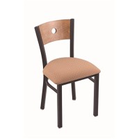 Holland Bar Stool Co. 630 Voltaire 18 Chair With Black Wrinkle Finish, Medium Back, And Graph Cork Seat