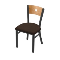 Holland Bar Stool Co. 630 Voltaire 18 Chair With Pewter Finish, Medium Back, And Rein Coffee Seat