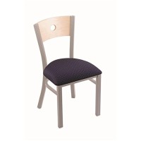 Holland Bar Stool Co. 630 Voltaire 18 Chair With Anodized Nickel Finish, Natural Back, And Graph Anchor Seat