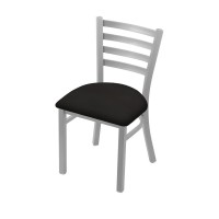 Holland Bar Stool Co. 400 Jackie 18 Chair With Anodized Nickel Finish And Canter Espresso Seat